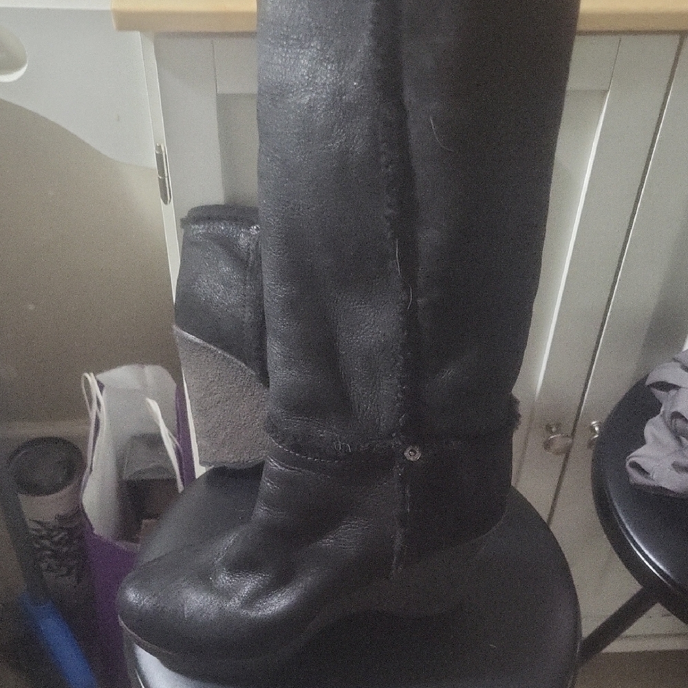 Prada Black Leather Ankle Boots